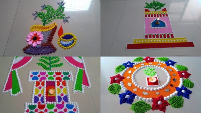तुलसी विवाह की पूजा में घर के आँगन में बनाये इस तरह की रंगोली डिजाइन, देखे इनके बारे में